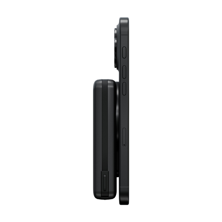ENERGEA MAGPAC PRO PLUS, 10000MAH MAGSAFE COMPATIBLE QI2 POWER BANK WITH BUILT-IN CABLE AND STAND - GUN/BLK