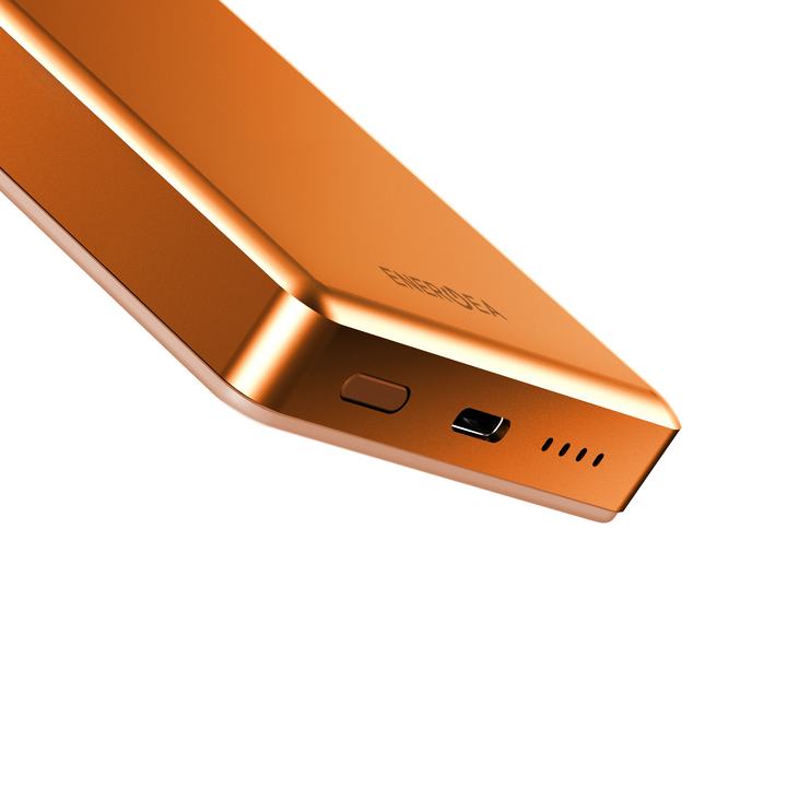 ENERGEA ALUPAC 10K, 10000MAH ULTRA LIGHT ALUMINIUM MAGSAFE COMPATIBLE POWER BANK - ORANGE