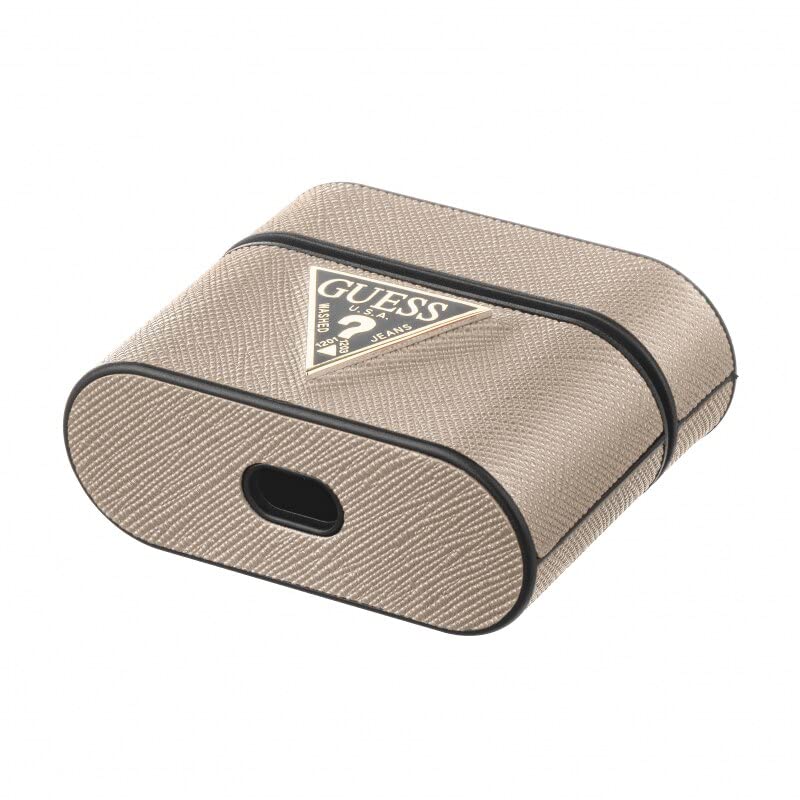 Guess Pu Saffiano Round Shape Case With Metal Logo For Airpods Pro 1st GEN