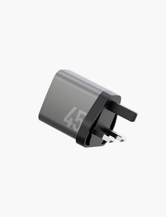 ENERGEA AMPCHARGE GAN45, 2C PD/PPS/QC3.0 WALL CHARGER,45W (UK) - GUNMETAL