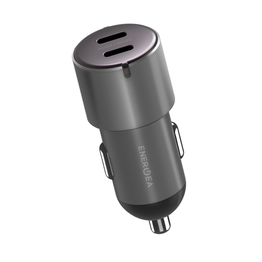 ENERGEA ALUDRIVE D60, PD30W/PPS33W DUO USB-C ALUMINIUM CAR CHARGER - GUNMETAL