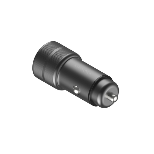 ENERGEA ALU DRIVE PD20+, USB-C PD20 + USB-A QC3.0 DUO PORT ALUMINIUM 38W CAR CHARGER - GUNMETAL