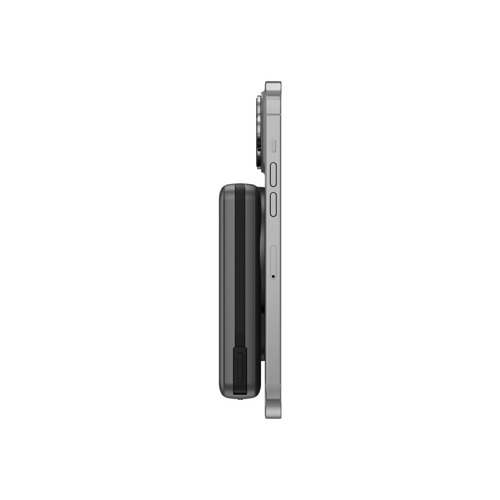 ENERGEA MAGPAC PRO, 10000MAH MAGSAFE COMPATIBLE POWER BANK WITH BUILT-IN CABLE AND STAND - GUN/BLK