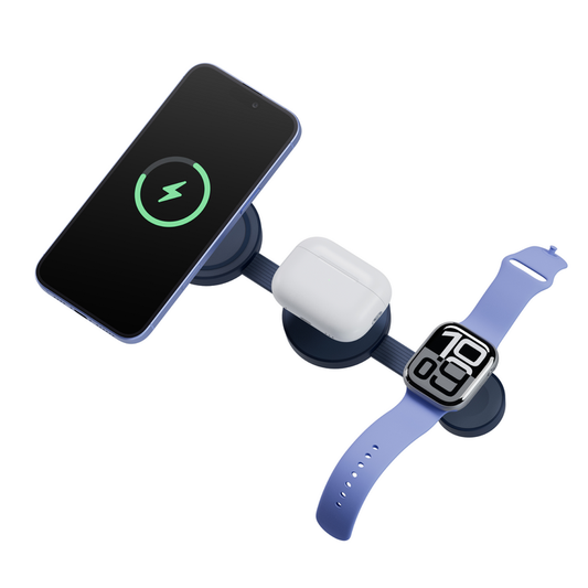 BAZIC GOMAG TRIO 2, 3IN1 FOLDABLE MAGNETIC WIRELESS CHARGER 15W IPHONE/WATCH/AIRPODS - SESAME