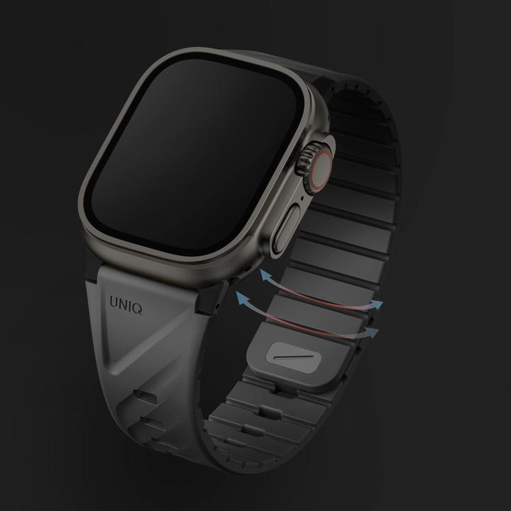 UNIQ FLUO MAGNETIC APPLE WATCH STRAP WITH CONNECTOR BUNDLE 49-40MM - MIDNIGHT BLACK