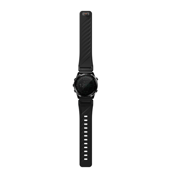 UNIQ FLUO MAGNETIC SMARTWATCH STRAP 22MM LUG WITH REMOVABLE CONNECTOR - MIDNIGHT BLACK (MIDNIGHT BLACK)