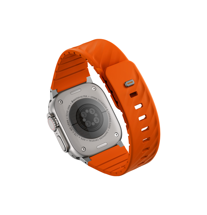 UNIQ FLUO MAGNETIC APPLE WATCH STRAP WITH CONNECTOR BUNDLE 49-40MM - VOLT ORANGE