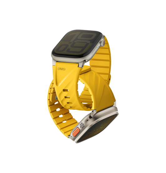 UNIQ FLUO MAGNETIC APPLE WATCH STRAP WITH CONNECTOR BUNDLE 49-40MM - GOLDEN YELLOW