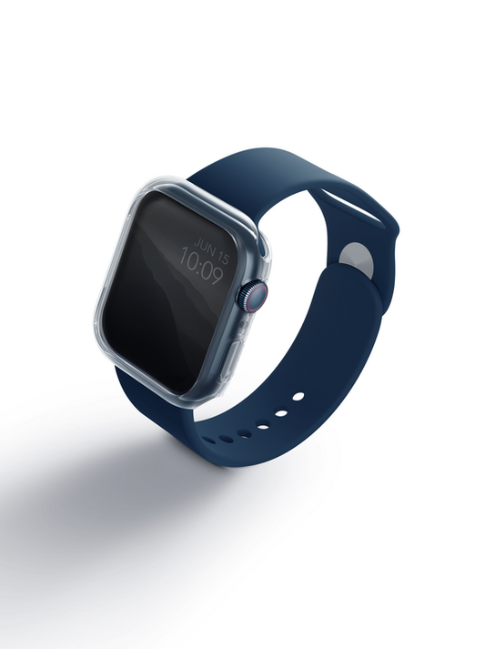 غطاء ساعة أبل زجاجي من يونيك، عبوة مزدوجة، مقاس 41 مم - شفاف/دخاني