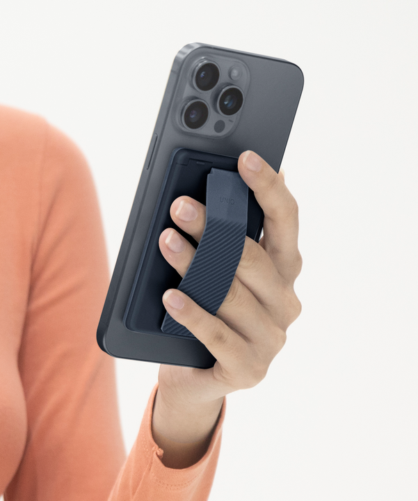 UNIQ HELDRO ID MAGNETIC CARD HOLDER WITH GRIP-BAND AND STAND