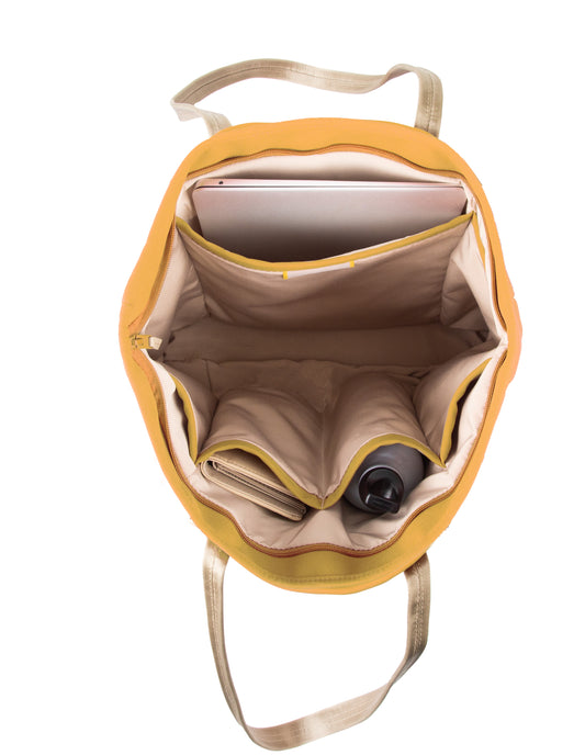 UNIQ HAVA RPET FABRIC TOTE BAG (UP TO 14") - CANARY YELLOW