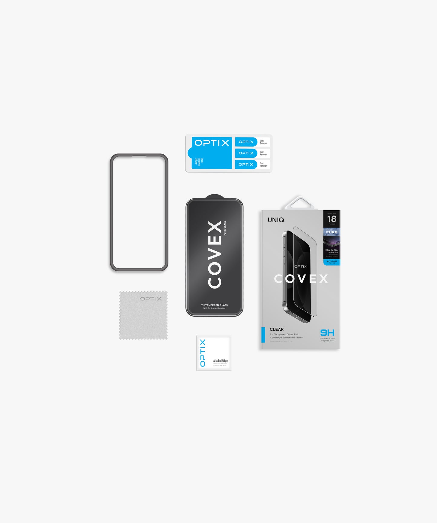 UNIQ OPTIX COVEX PURE CLEAR IPHONE 18 PRO MAX (2026) 6.9 GLASS SCREEN PROTECTOR