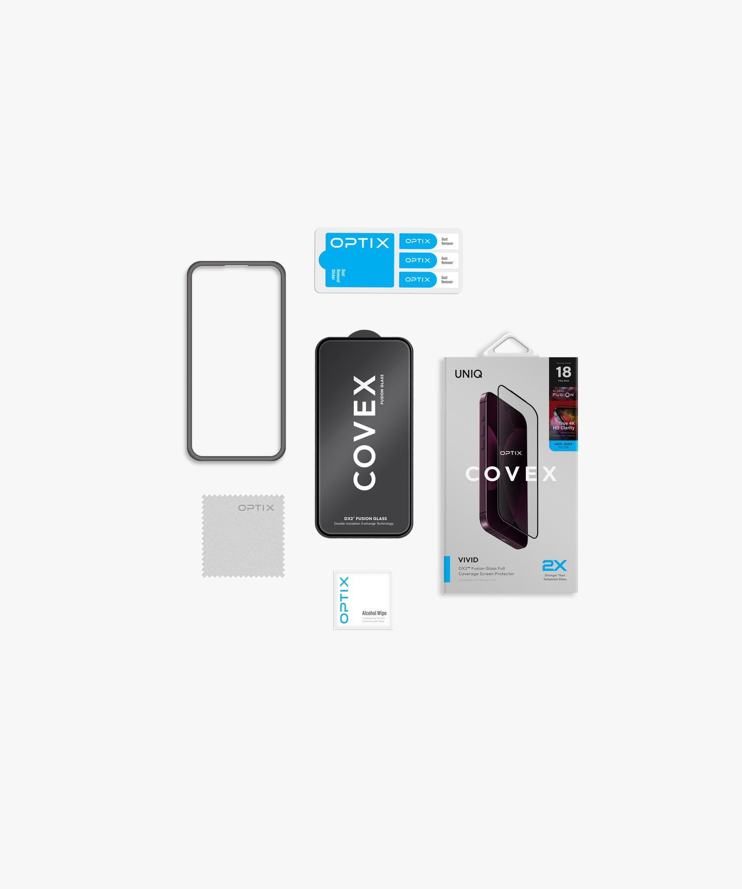 UNIQ OPTIX COVEX VIVID (DX2) IPHONE 18 PRO MAX (2026) 6.9 GLASS SCREEN PROTECTOR