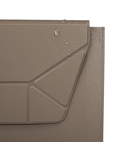 UNIQ OSLO LAPTOP SLEEVE WITH FOLDABLE STAND (UP TO 14”) - STONE (GREY)