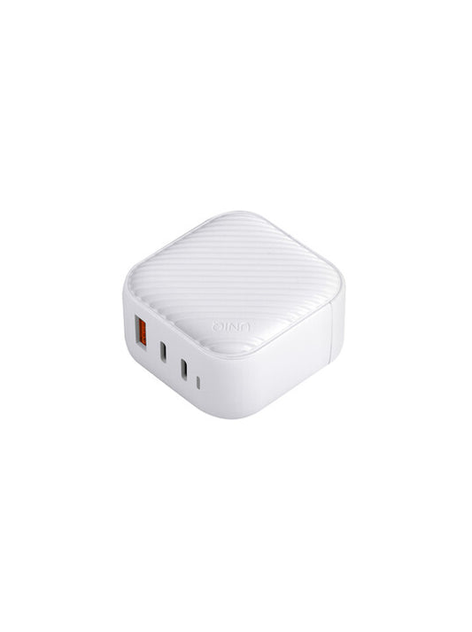 UNIQ VERGE PRO 66W GAN USB-C WALL CHARGER (UK) - CLOUD (WHITE)