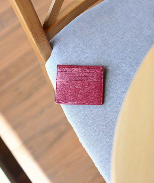 7 WALLET GRAIN TEXTURE LETATHER - MAROON