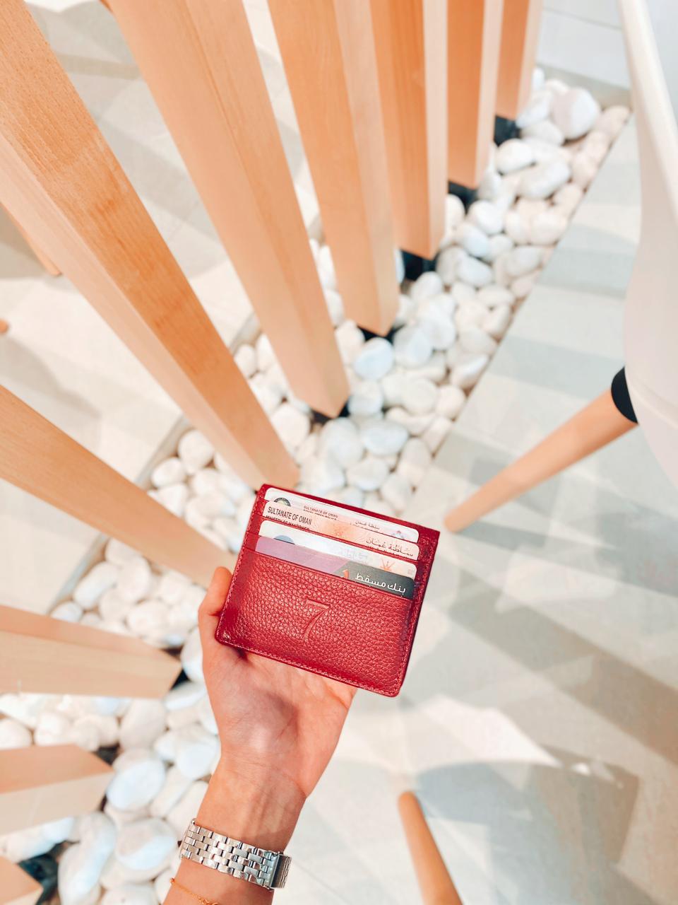 7 WALLET GRAIN TEXTURE LETATHER - MAROON