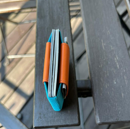 7 WALLET CARD HOLDER - ORANGE/BLUE