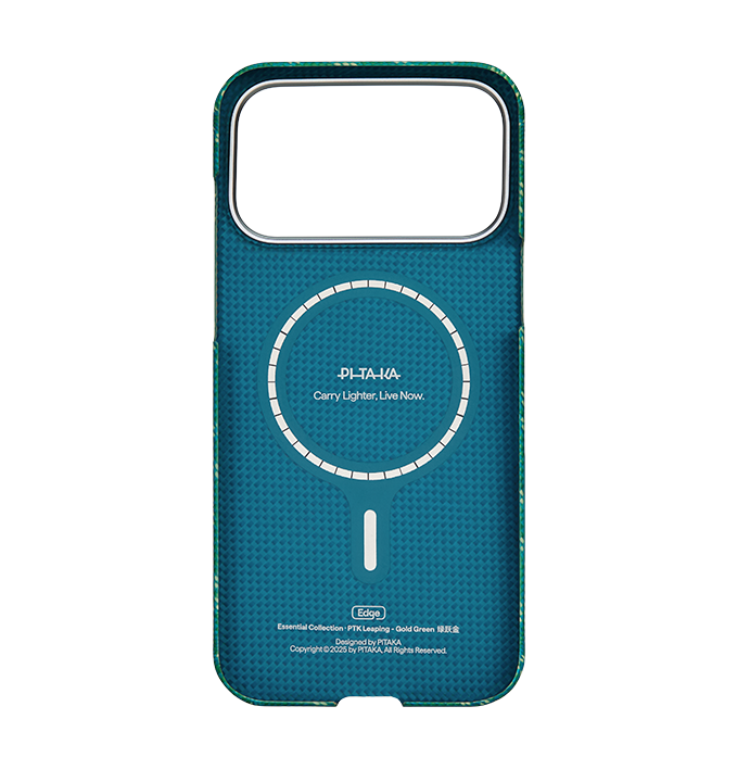 PITAKA Ultra-Slim Case for iPhone 17 Pro - Monogram (Gold/Green)