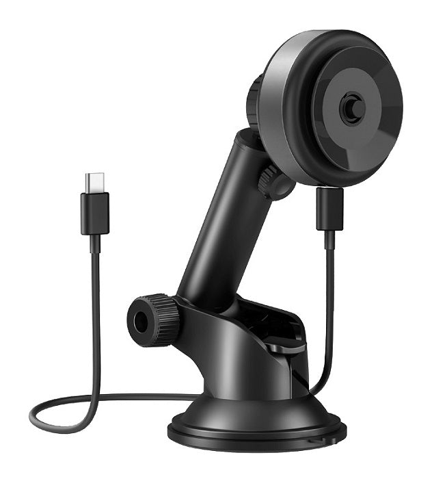 ENERGEA AIRLOCK, VACUUM PHONE MOUNT WITH 15W WIRELESS CHARGING - GUNMETAL