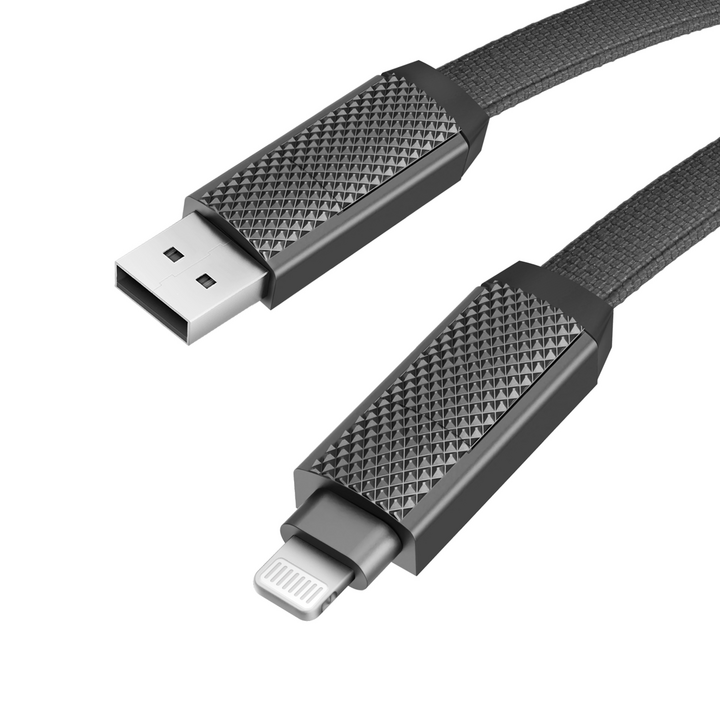 BAZIC GOCHARGE ALUCABLE, 4 IN 1 ALUMINIUM CHARGING CABLE WITH USB A/C INPUT AND USB C/LIGHTNING OUTPUT. PD FAST CHARGE 1M