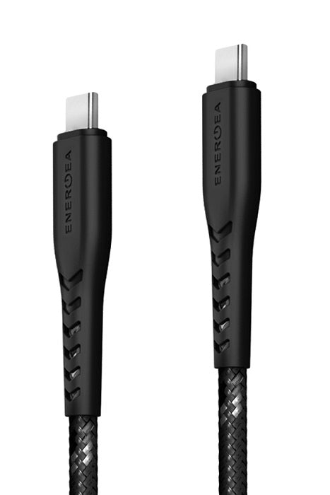 ENERGEA NYLOFLEX, USB 2.0 USB-C TO USB-C CHARGE & SYNC CABLE 480MBPS 5A 30CM, BLACK