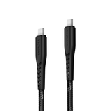ENERGEA NYLOFLEX, USB 2.0 USB-C TO USB-C CHARGE & SYNC CABLE 480MBPS 5A 30CM, BLACK