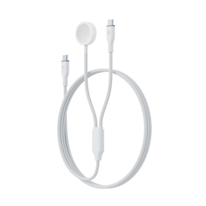 BAZIC GOCHARGE DEUCE CABLE, USB-C TO C WITH WATCH CHARGER 1.8M- WHITE