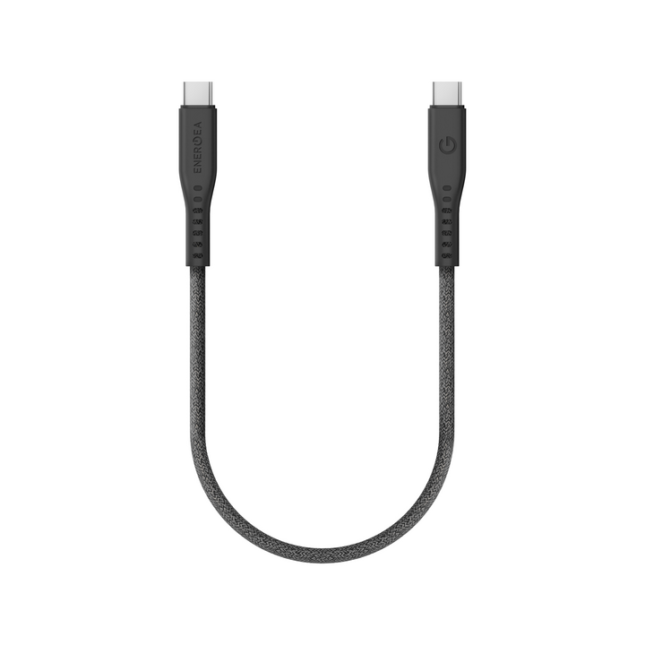 ENERGEA FLOW USB 3.2 GEN 2 C-C CABLE 20GBPS, 240W WITH VELCRO CABLE TIE 30CM - BLACK