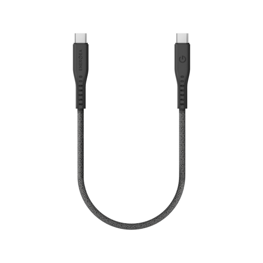 ENERGEA FLOW USB 3.2 GEN 2 C-C CABLE 20GBPS, 240W WITH VELCRO CABLE TIE 30CM - BLACK