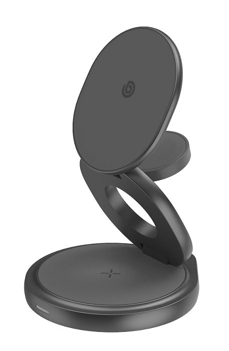 BAZIC GOMAG GYRE, 360 ROTATING BASE 3 IN 1 WIRELESS CHARGER WITH APPLE WATCH AND AIRPODS CHARGING - GUNMETAL