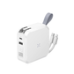 BAZIC GOPORT TRAVEL 10K, 10000MAH UNIVERSAL WALL CHARGER WITH BUILT-IN CABLE - WHITE