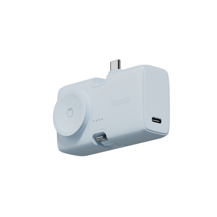 BAZIC GOPOWER KODA, 2IN1 5000MAH FOLDABLE USB-C / LIGHTNING PIN POWERBANK WITH APPLE WATCH CHARGER