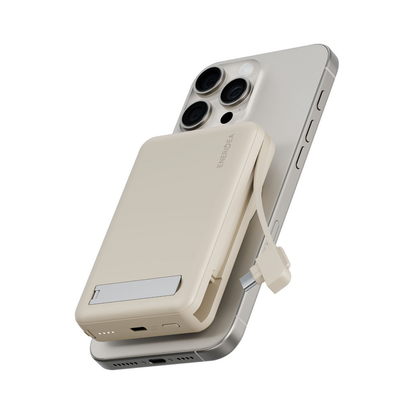 باور بانك ENERGEA MAGPAC PRO+، سعة 10000 مللي أمبير/ساعة، متوافق مع معيار QI2، مع كابل وحامل مدمجين