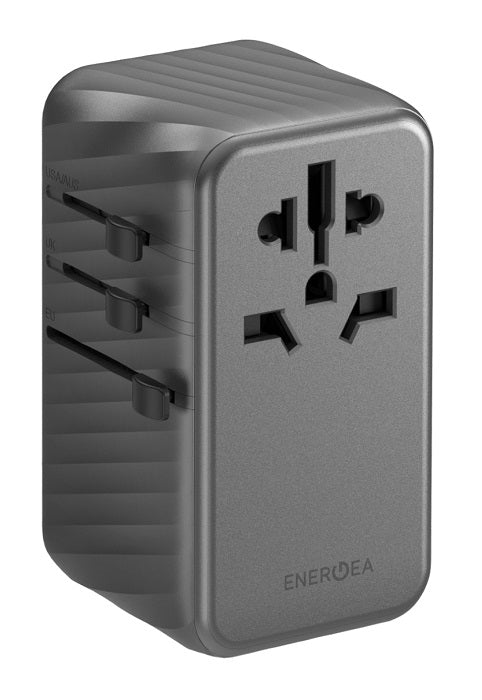 ENERGEA TRAVELWORLD ADAPTER GAN120, 1A3C 120W - GUNMETAL