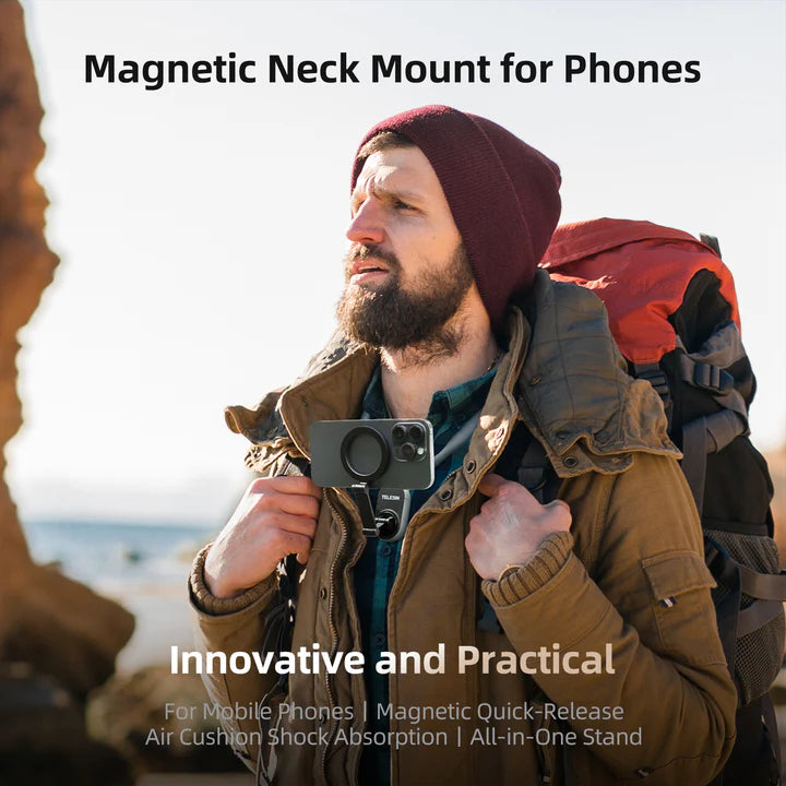 TELESIN MNM-001 SMARTPHONE MAGNETIC NECK HOLDER (GREY)