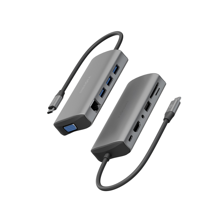 ENERGEA ALUHUB MAX,11 IN 1  ALUMINIUM ALLOY CHARGING HUB - GUNMETAL