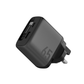 ENERGEA AMPCHARGE ARC 65, PD/PPS/QC3.0 GAN WALL CHARGER WITH  RETRACTABLE CABLE, 65W (UK) - GUNMETAL