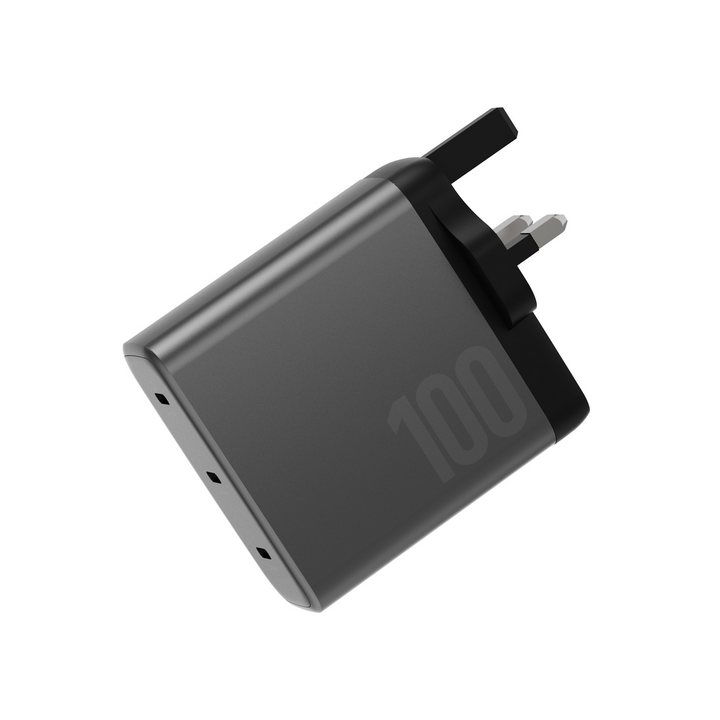 ENERGEA AMPCHARGE GAN100, 3C PD/PPS/SCP/QC3.0/AFC/FCP/ WALL CHARGER,100W (UK) - GUNMETAL