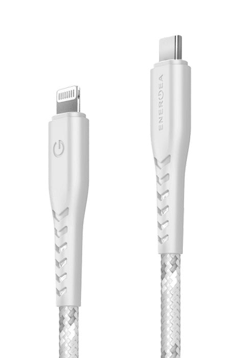 ENERGEA NYLOFLEX CABLE, USB-C TO LIGHTNING C94 MFI 1.5M – WHITE