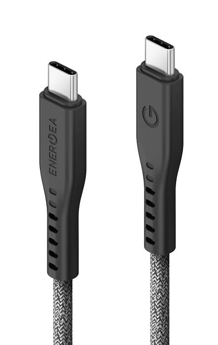 كابل ENERGEA FLOW USB 3.2 GEN 2 CC 20 جيجا بايت في الثانية، 240 وات مع رابط كابل فيلكرو 30 سم - أسود