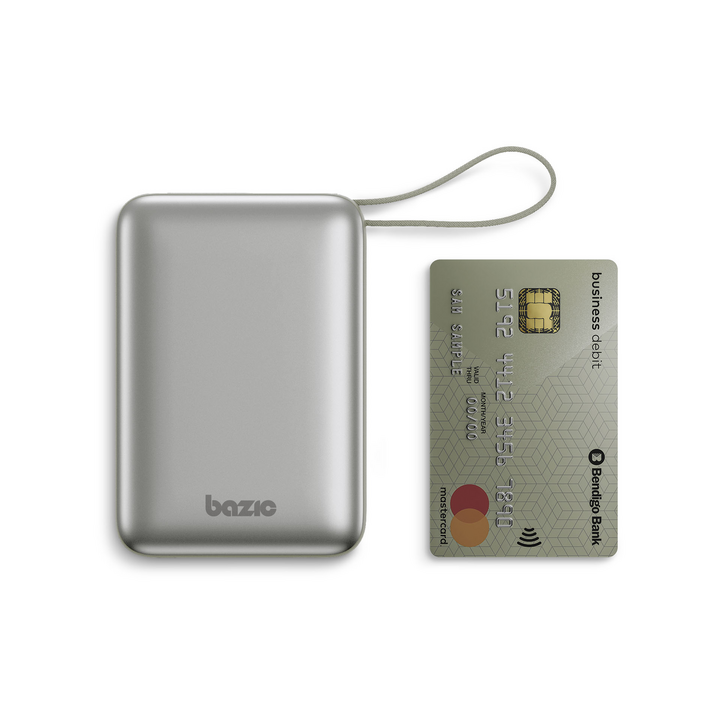 BAZIC GOPOWER FUSION MINI 20K, 3IN1 20000MAH POWERBANK WITH BUILT-IN USB-C AND LIGHTNING CABLE - PEBBLE