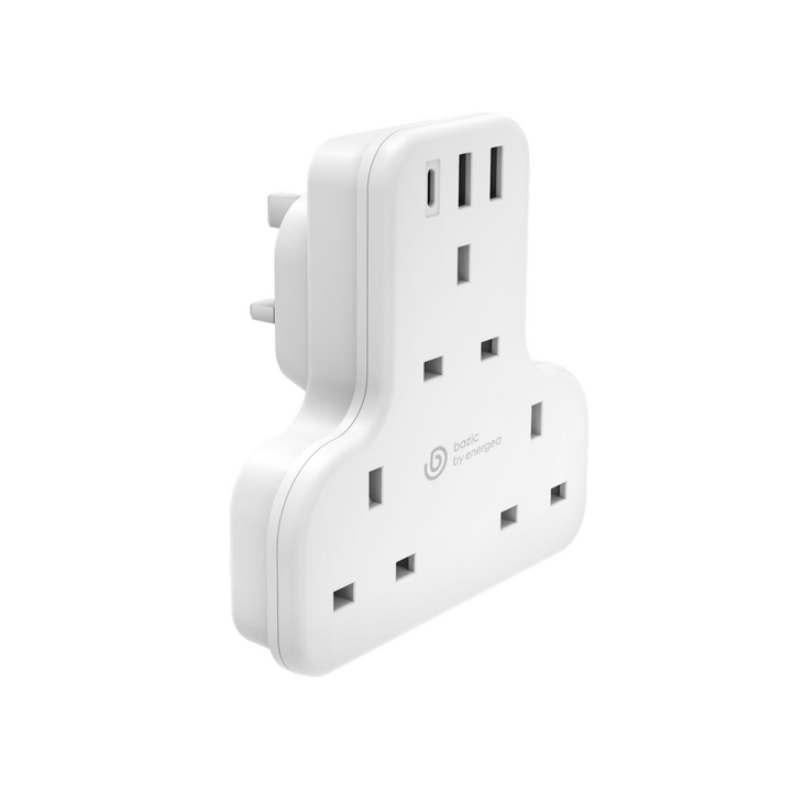 BAZIC GOPORT TRIO, EXTENSION WALL CHARGER WITH BUILT-IN USB OUTPUT - WHITE