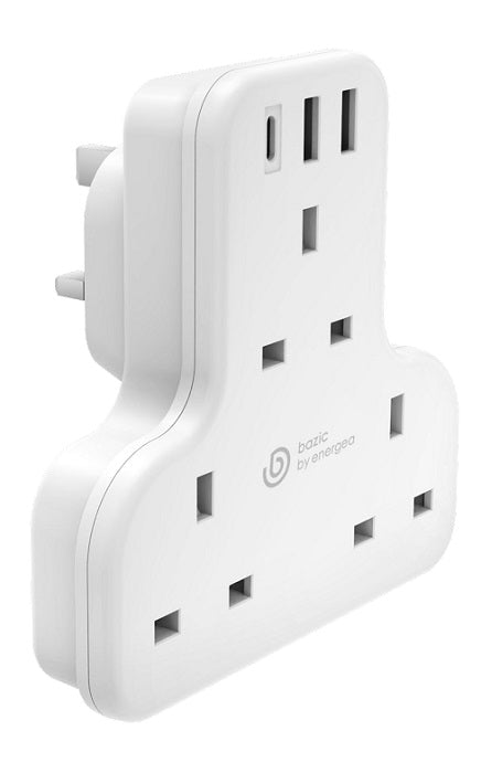 BAZIC GOPORT TRIO, EXTENSION WALL CHARGER WITH BUILT-IN USB OUTPUT - WHITE