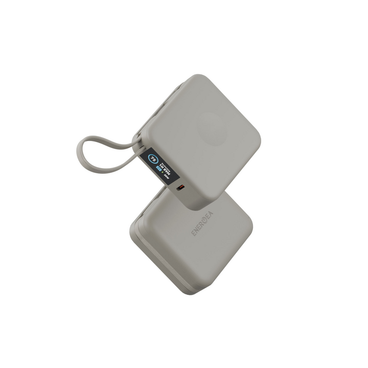 ENERGEA MAGPAC MINI PLUS 10000MAH MAGSAFE COMPATIBLE POWER BANK WITH BUILT-IN C CABLES & DISPLAY