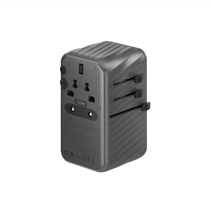 ENERGEA TRAVELWORLD ADAPTER GAN120, 1A3C 120W - GUNMETAL
