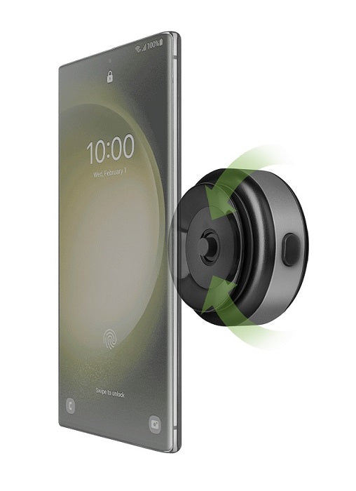 ENERGEA AIRLOCK, VACUUM PHONE MOUNT WITH 15W WIRELESS CHARGING - GUNMETAL