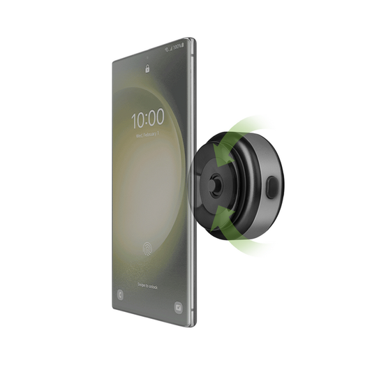 ENERGEA AIRLOCK, VACUUM PHONE MOUNT WITH 15W WIRELESS CHARGING - GUNMETAL