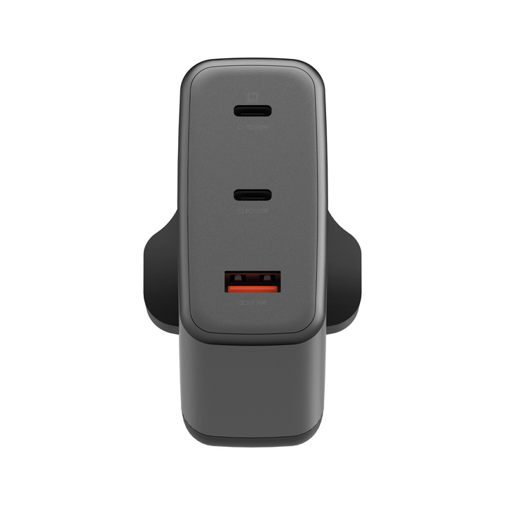 ENERGEA AMPCHARGE GAN100, 2C1A PD/PPS/SCP/QC3.0/AFC/FCP/ WALL CHARGER,100W (UK) - GUNMETAL