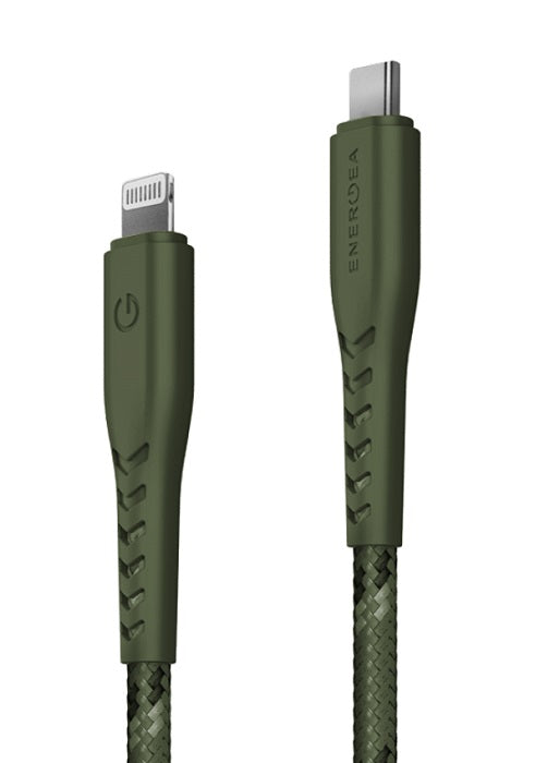 ENERGEA NYLOFLEX CABLE, USB-C TO LIGHTNING C94 MFI 1.5M – GREEN